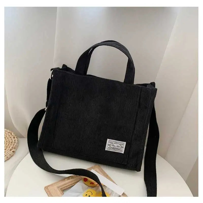 Corduroy Crossbody Tote Bag, Women&