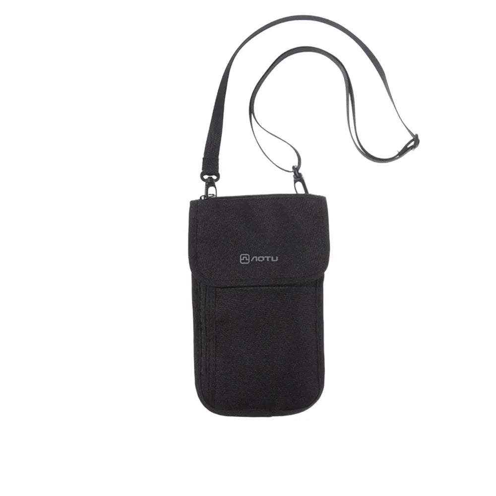 Travel Accessories Travel Wallet Khaki Black Ticket Holder Passport Wallet Nylon Zipper Travel Neck Pouch Certificate Storge