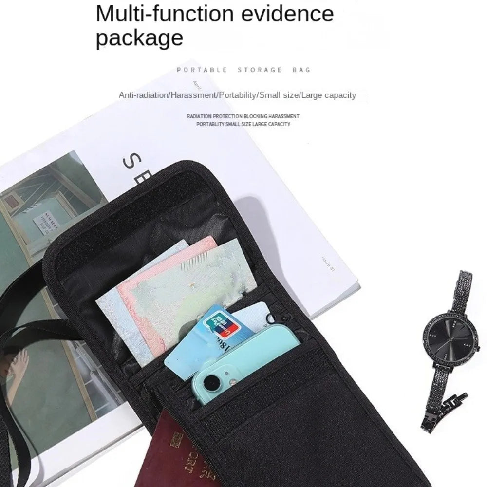 Travel Accessories Travel Wallet Khaki Black Ticket Holder Passport Wallet Nylon Zipper Travel Neck Pouch Certificate Storge