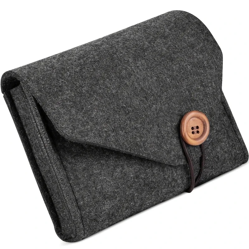 Portable Felt Electronics Accessories Organizer - Power Adapter &amp; USB Cable Storage Case for Travel