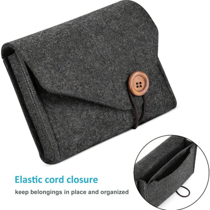 Portable Felt Electronics Accessories Organizer - Power Adapter &amp; USB Cable Storage Case for Travel