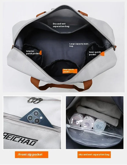 Large Capacity Travel Gym Bag Short-distance Luggage Portable Fitness Bags Shoulder Crossbody Handbags Men&