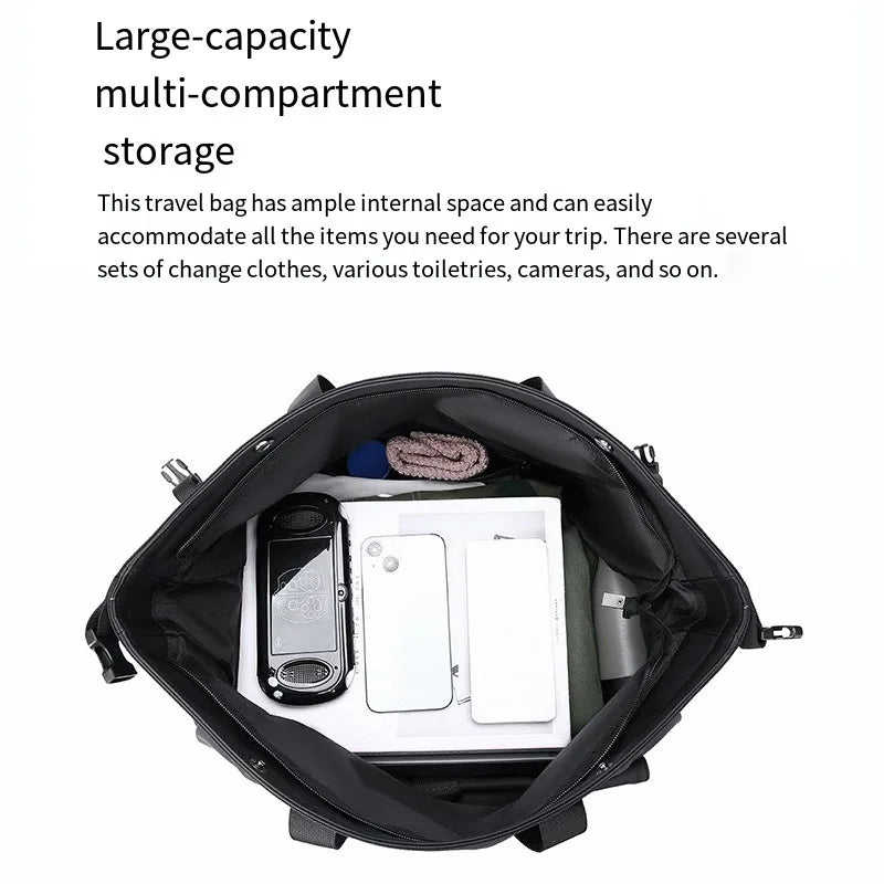 Business Travel Bag, Trendy Casual Bag, Waterproof Handbag, Large-Capacity Sports Bag, Dry and Wet Separation Gym Bag, Unisex Shoulder Crossbody Bag