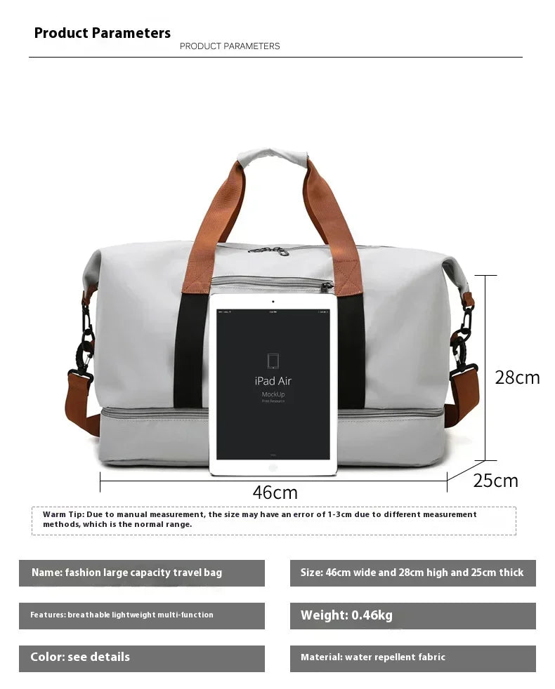 Large Capacity Travel Gym Bag Short-distance Luggage Portable Fitness Bags Shoulder Crossbody Handbags Men&