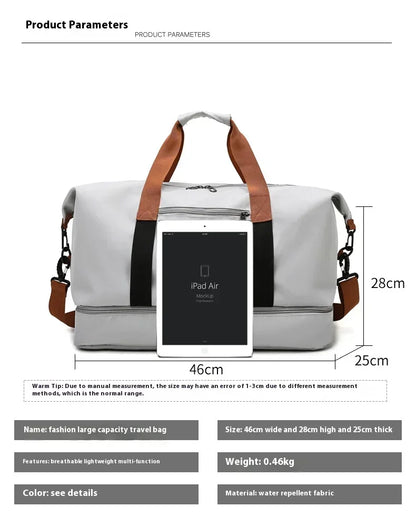 Large Capacity Travel Gym Bag Short-distance Luggage Portable Fitness Bags Shoulder Crossbody Handbags Men&