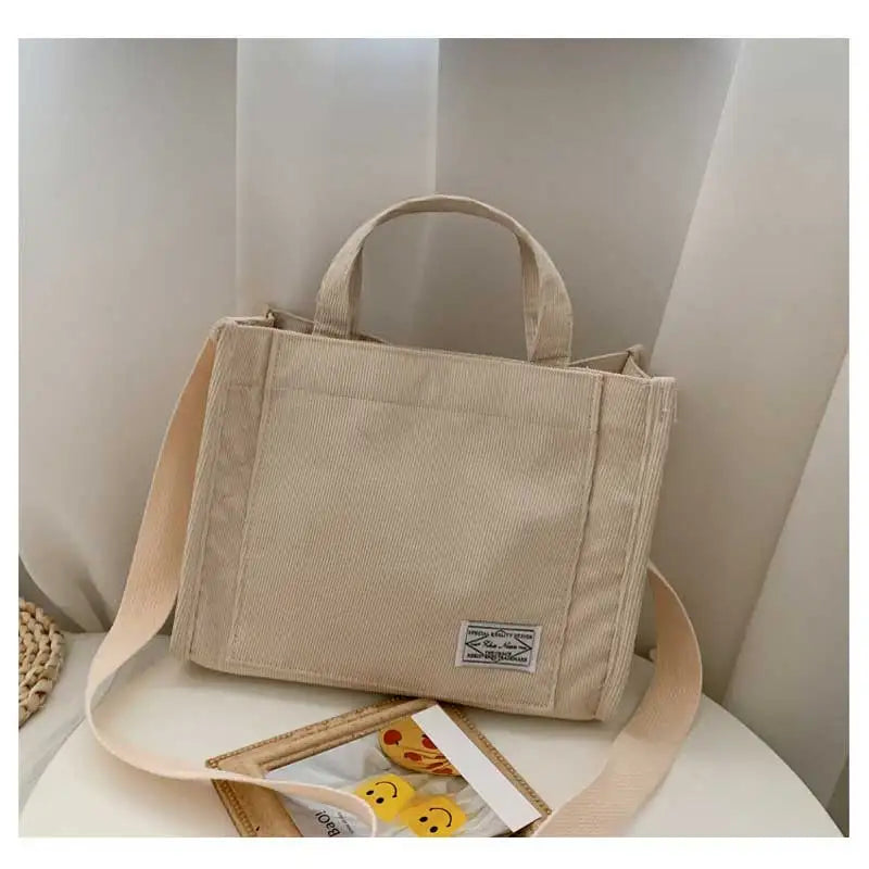 Corduroy Crossbody Tote Bag, Women&