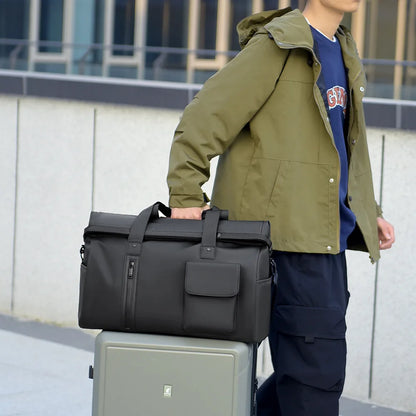 Business Travel Bag, Trendy Casual Bag, Waterproof Handbag, Large-Capacity Sports Bag, Dry and Wet Separation Gym Bag, Unisex Shoulder Crossbody Bag