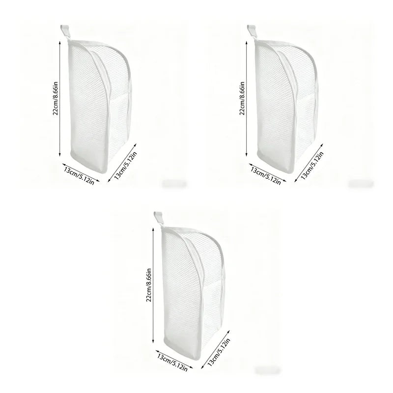 Portable Mesh Standing Toiletry Bag, Lightweight Foldable Clear Hanging Travel Organiser for Toothbrush &amp; Travel