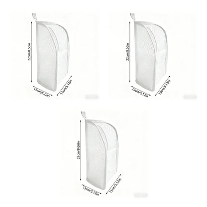 Portable Mesh Standing Toiletry Bag, Lightweight Foldable Clear Hanging Travel Organiser for Toothbrush &amp; Travel