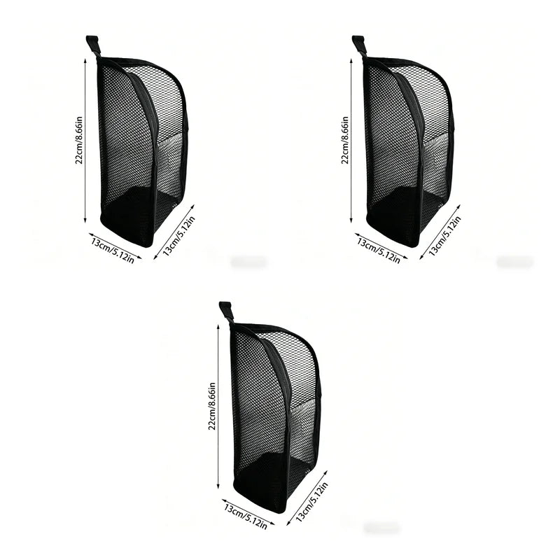 Portable Mesh Standing Toiletry Bag, Lightweight Foldable Clear Hanging Travel Organiser for Toothbrush &amp; Travel