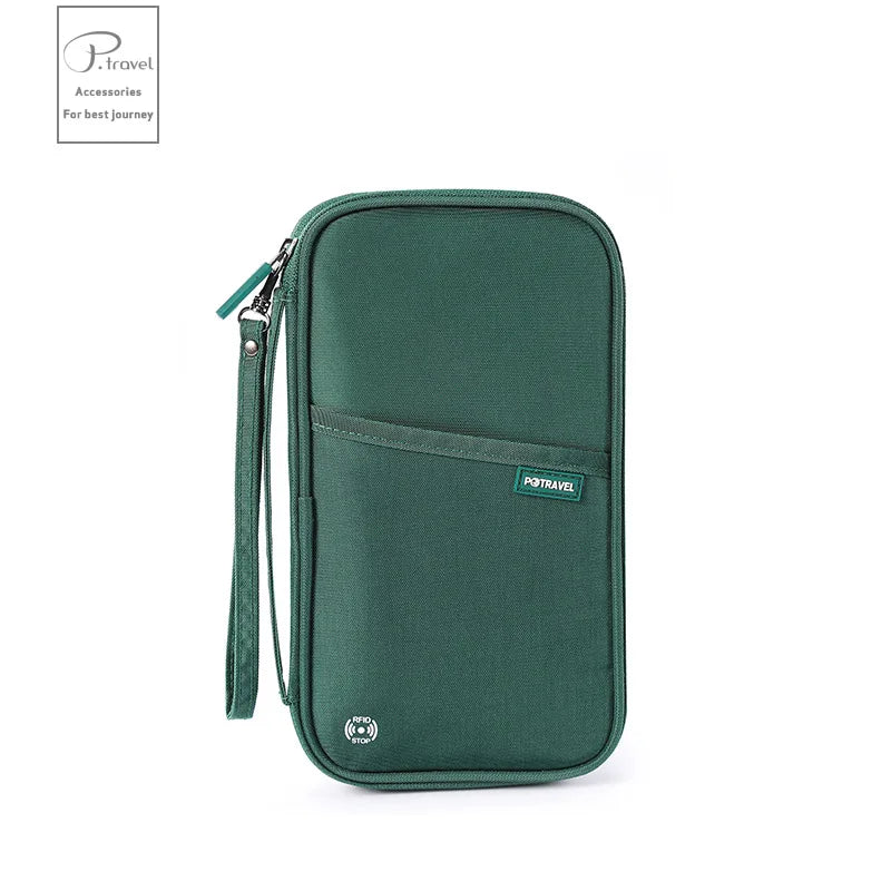 Travel Passport Wallet Organizer Bag with Card Holder Document Case for Family Crossbody Ticket Cash Storage Bag for Abroad Trip