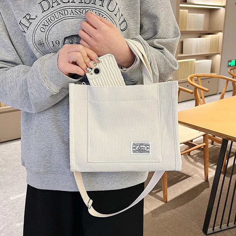 Corduroy Crossbody Tote Bag, Women&