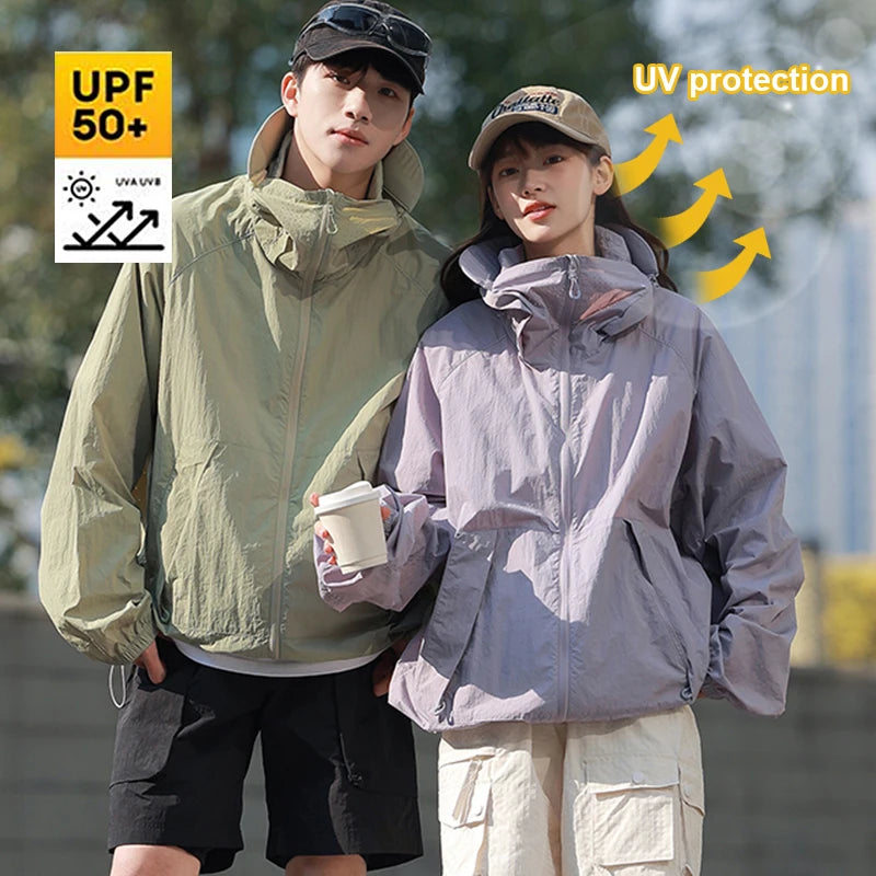 Outdoor Sunscreen Clothing Summer Hiking Jackets UPF50+ Ultraviolet Protection Couple&