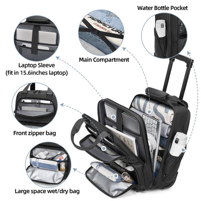 Travel Trolley Business Backpacks Bags for Man Wheeled Backpack Waterproof Backpack On Wheels Luggage Rolling Bags for Boardable
