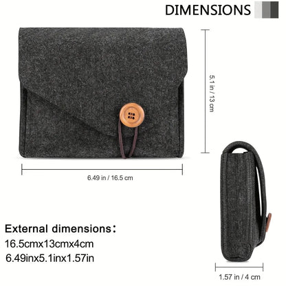 Portable Felt Electronics Accessories Organizer - Power Adapter &amp; USB Cable Storage Case for Travel