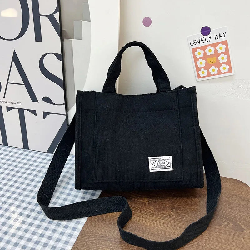 Corduroy Crossbody Tote Bag, Women&