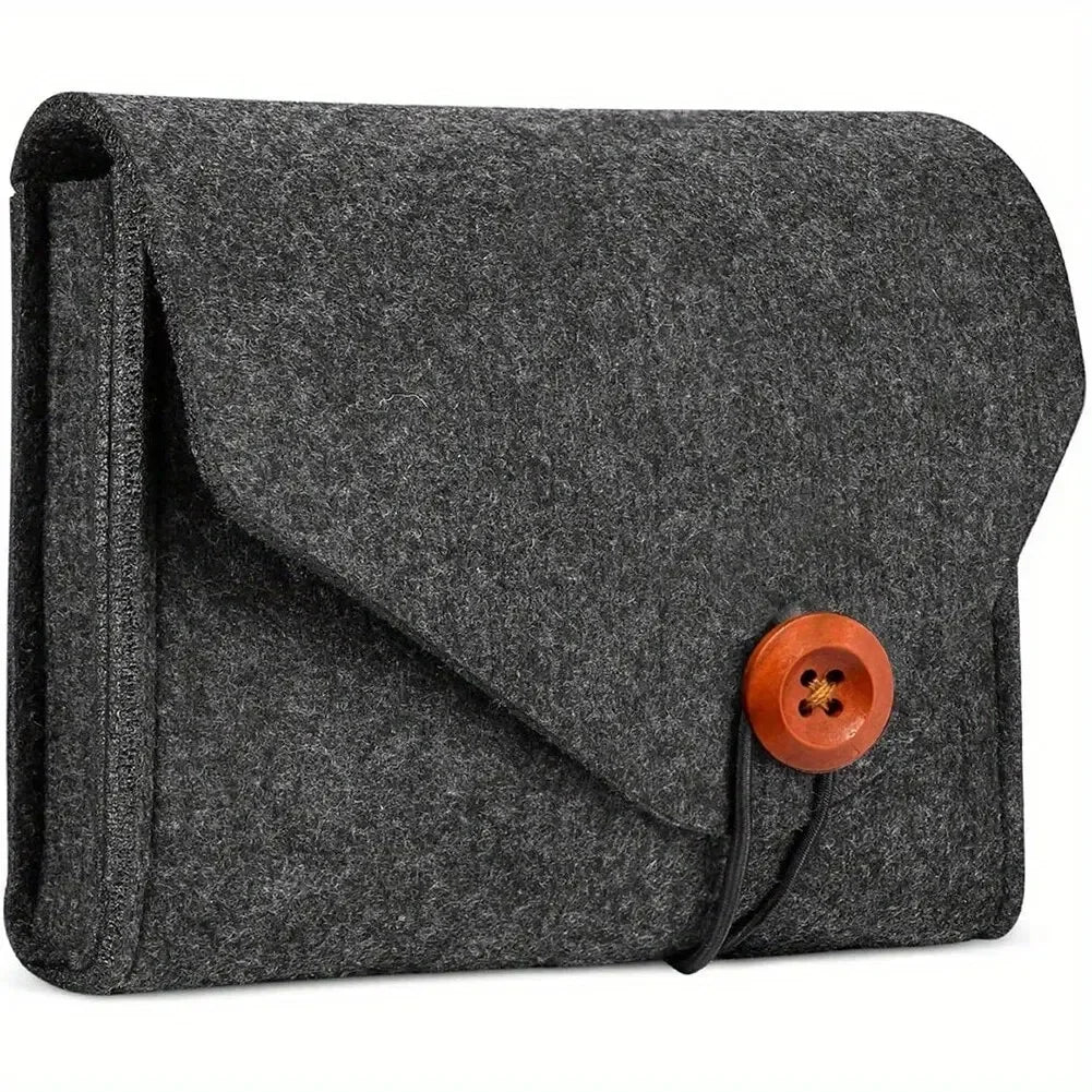 Portable Felt Electronics Accessories Organizer - Power Adapter &amp; USB Cable Storage Case for Travel