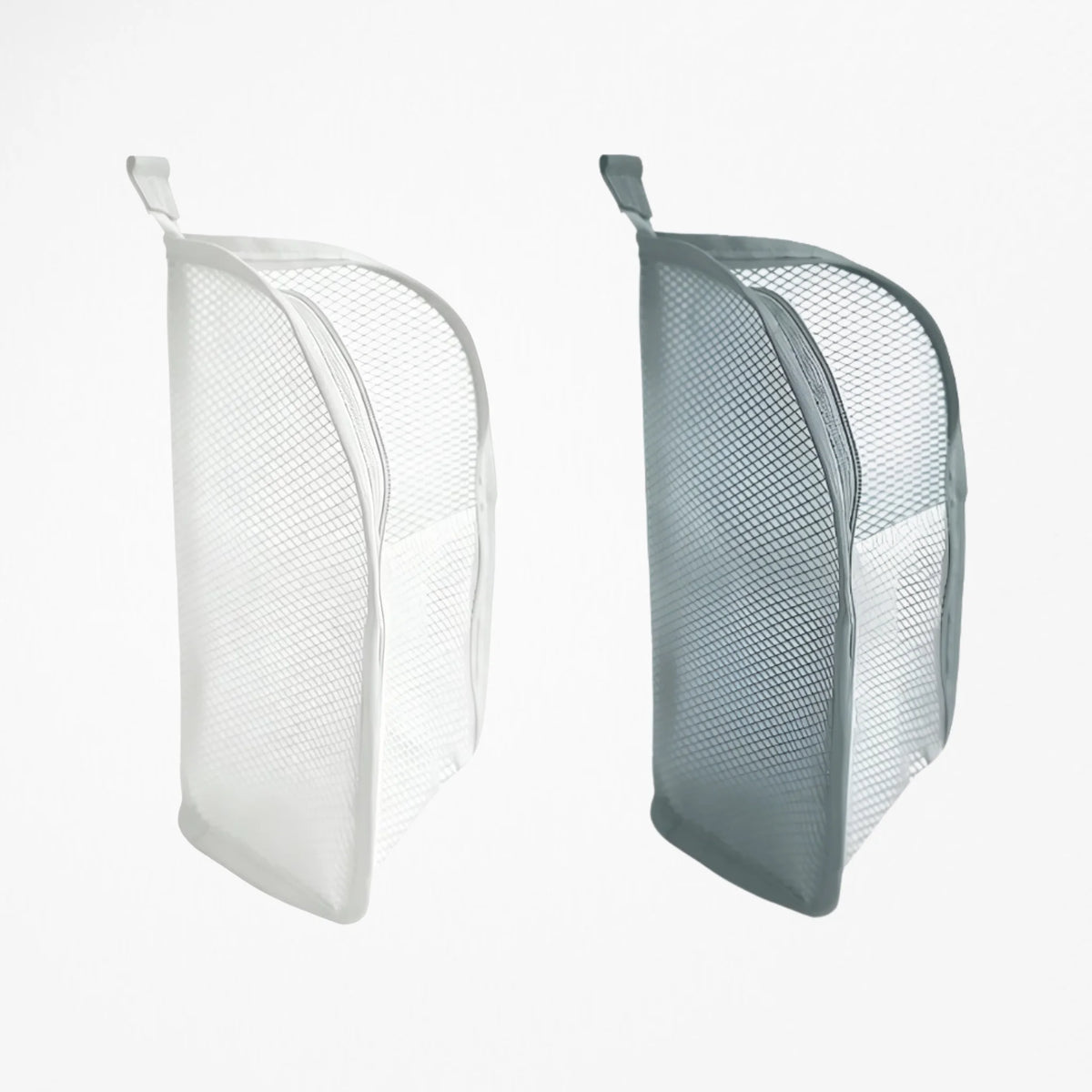 Portable Mesh Standing Toiletry Bag, Lightweight Foldable Clear Hanging Travel Organiser for Toothbrush &amp; Travel