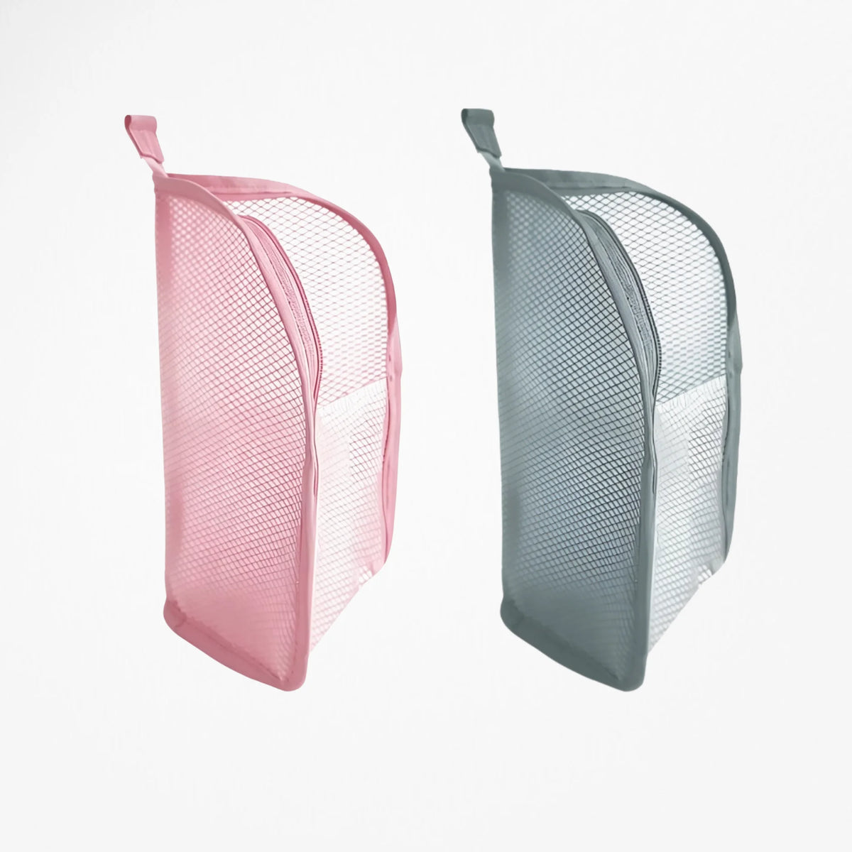 Portable Mesh Standing Toiletry Bag, Lightweight Foldable Clear Hanging Travel Organiser for Toothbrush &amp; Travel