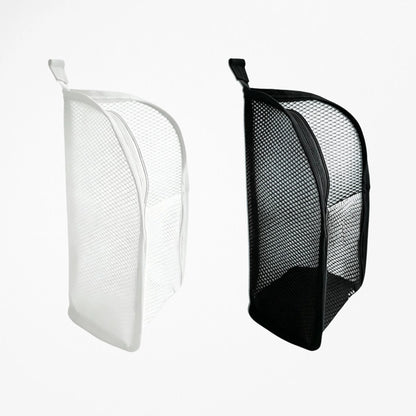 Portable Mesh Standing Toiletry Bag, Lightweight Foldable Clear Hanging Travel Organiser for Toothbrush &amp; Travel